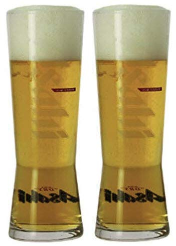 2 x Asahi Super Dry Pint Glasses Toughened and Nucleated