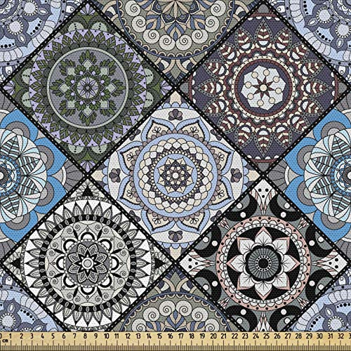 ABAKUHAUS marokkanisch Gewebe als Meterware, Antikes kulturelles Volk, Schön Gewebten Stoff für Polster und Wohnaccessoires, 1M (148x100cm),Schwarz Blau
