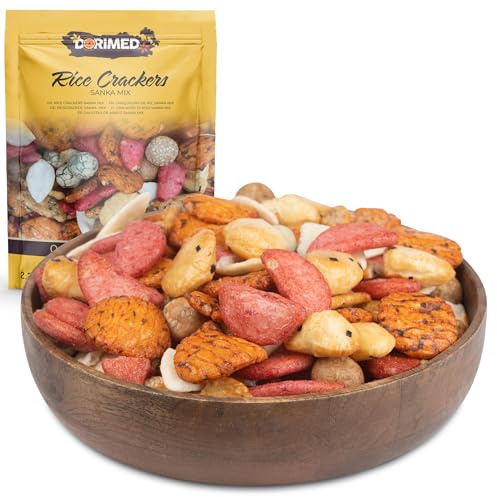 Reiscracker, Sanka Mix 1 kg | Reis Cracker Snack Mix | Verschiedene bittersüße und salzige Geschmackssnacks | Gebratener Reis, Erdnüsse, Weizen, Mais und Sesam Mit einem Hauch von Salz und Soja |