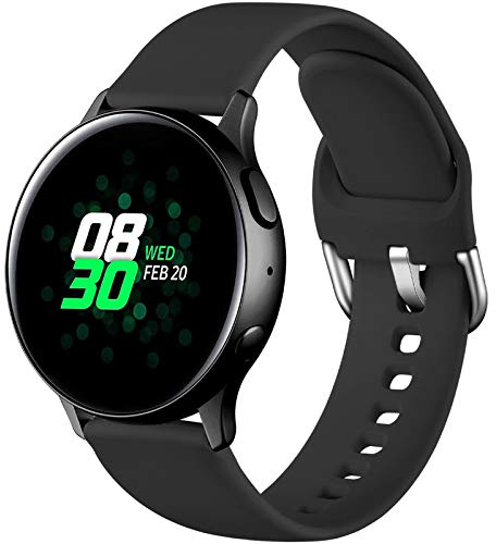 Dirrelo Sportarmband kompatibel mit Samsung Galaxy Watch Active/Active 2 40 mm/44 mm, wasserdicht, Silikon, Ersatz für Galaxy Watch 3 41 mm/Galaxy Watch 42 mm/Garmin 20 mm, für Damen und Herren