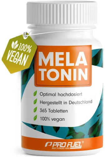 Melatonin 365 Tabletten (24 Monate) - 0,5 mg bioaktives Melatonin pro Tag (1/2 Tablette) - optimal hochdosiert - laborgeprüft mit Zertifikat - Made in Germany - 100% vegan