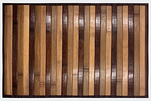 HOME ZEN HOUSEHOLD LINEN Bambus-Teppich aus Holz, rutschfest, waschbar, 50 x 175 cm, Braun
