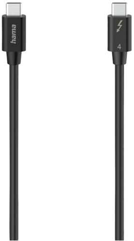 Hama Thunderbolt Anschlusskabel (USB-C®) Stecker | Unterstützt Ultra HD 8K Video, Schnellladung bis zu 100W und 40 Gbit/s Datenübertragung, Schwarz