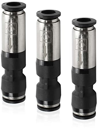 Bwintech 3 Stück 10 mm gerades pneumatisches Einweg-Rückschlagventil, zum Anschließen von Luftschlauchverschraubungen für Luftkompressoren