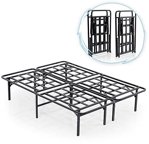 AVENSIS SmartBase 4ft6 Heavy Duty Foldable Metal Platform Bed Frame Mattress Foundation/Basics, Solid Premium Steel Mesh Base, Under Bed Storage Space, Easy Assembly, 135×190 (Double)