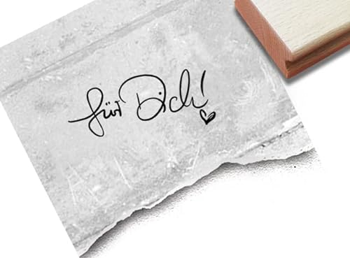 Stempel Für Dich! in Handschrift - Kleiner Textstempel Glückwünsche Geburtstag Hochzeit Muttertag Valentinstag Karten Geschenkanhänger Deko Scrapbook (groß ca. 38 x 16 mm)