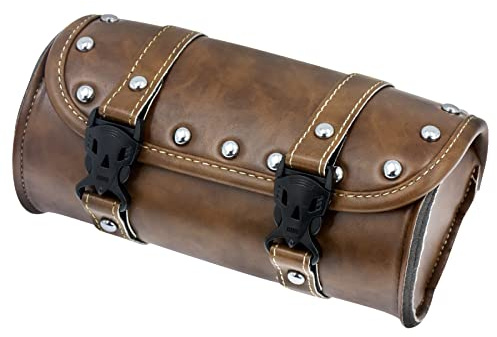 HCmotorku Motorrad Lenkertasche Satteltasche Werkzeugtaschen Gabel Werkzeugtasche Gabelrolle Lauftasche Sissybar Aufbewahrungstasche Leder Universal passend für Harley Yamaha Suzuki Braun