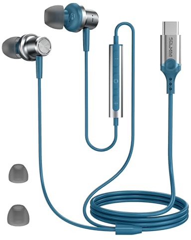 SOLMIMI USB C Kopfhörer für Samsung Galaxy S23 Ultra S22 S21 FE S20 A53 A54 USB Type C Ohrhörer mit Mikrofon In-Ear Kopfhörer mit Kabel für iPad Pro 2022 iPad Air 5/4/Mini 6, Pixel 7 - Türkisgrün