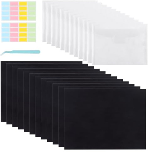 ENUTROF Aufbewahrung Stanzschablonen Magnetplatten Gummi Magnetbögen 27Stk | Magnetic A5 Sheets Stempel Gummi-magnetbögen Magnetplatte Magnetische Aufbewahrungstasche Stempeltaschen für Stanzformen