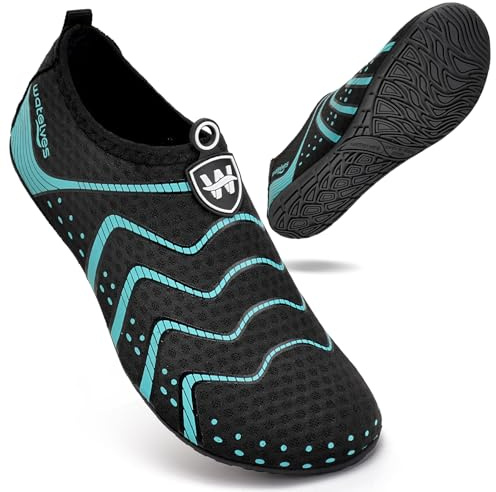 WateLves Badeschuhe Wasserschuhe Herren Damen Schwimmschuhe Strandschuhe Aquaschuhe Schnell Trocknend Breathable Surfschuhe Beach Pool Unisex（Technologie Blau 50/51）