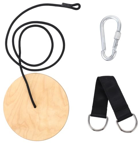 Abaodam Balançoire Soucoupe pour Enfants Balançoire Dextérieur en Bois avec Corde Robuste Et Accessoires