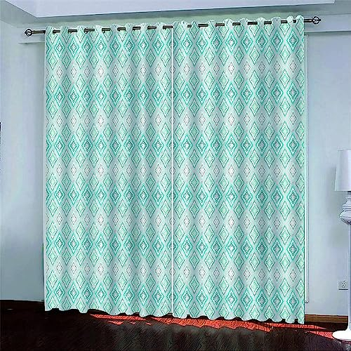 Vorhang Kinderzimmer Blauer Verlaufsstil Kinder Vorhänge Mit Ösen Polyester Gardinen Thermovorhang Blickdicht Ösenschal Kindergardinen Für Wohnzimmer Schlafzimmer, 2 X 150 X 280 cm 2Er Set, 8S4X8E4H2