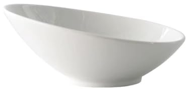 Ensaladera Cuenco inclinado de cerámica blanca pura, cuenco original for ensalada de frutas, cuenco for Fideos, vajilla for el hogar Tazón para Servir Ensalada(Size:S)