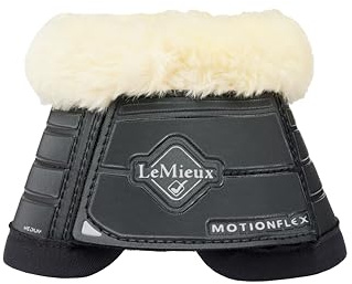 LeMieux Motionflex Hufglocken mit Fellrand, Schwarz oder Weiß, Größe XL, Schwarz/Weiß