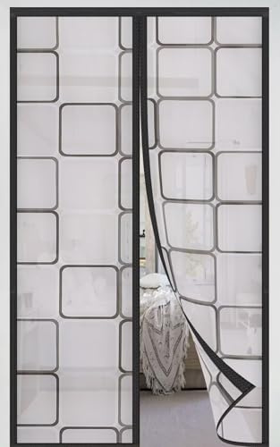 Insulated Door Curtain 85x200cm,Thermal Magnetic Self-Sealing Door Screen Winter Stop Draft Keep Cold Out Door Cover,Privacy Screen Door for Kitchen,Bedroom,Air Conditioner Room,Hands Free