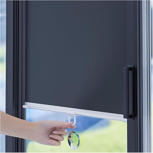 Verdunklungsrollo Thermorollo ohne Bohren Schwarz 58x125CM Sonnenschutz Schattierung Tragbare Lichtundurchlässig Blickdichtes Rollo Fenster Tür Verdunkelungrollo,für Balkon Küche Büro Auto