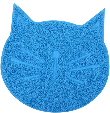 BCOATH Katzen Futtermatte Katze Geformt rutschfeste Futtermatte Aus Kunststoff 38x38cm Für Futter Und Wassernäpfe Haustier Bodenmatte Für Welpen Und Katzen