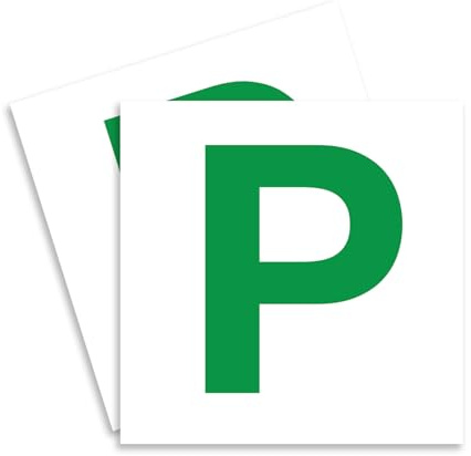 ARVO 2 Pack Magnetic P Plates for Cars – Strong & Thick Learner Plates – No Melting, No Blow Off, Easy to Move Without Scratching Paint – 178mm x 178mm UK Road Legal Driver Signs