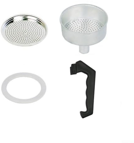 Besttoolifes Ensemble d'accessoires pour cafetière à moka - Pièces de rechange pour cafetière expresso - Joint d'étanchéité - Entonnoir - Plusieurs tailles - Installation facile (9 tasses)