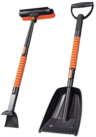 Pala quitanieves retráctil para coche, pala quitanieves plegable para coche, cepillo para nieve y rascador de hielo, juego de pala quitanieves portátil de emergencia para coche, camión, camping al a