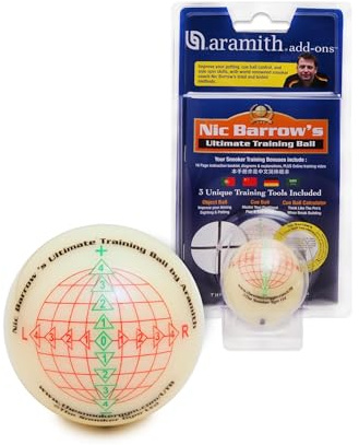 Aramith Nic Barrow's Ultimate Snooker - Palla da allenamento a 2 lati, 52,5 mm