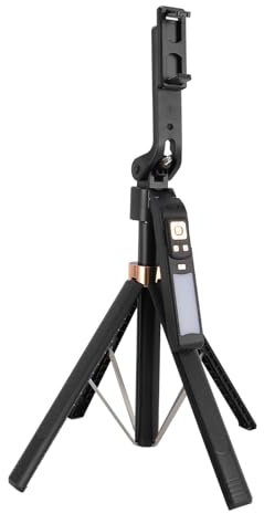 Trépied Perche à Selfie avec Lumière, Quadripode de Téléphone Extensible de 12,20 à 70,87 Pouces avec Télécommande et Rotule à 360°, Filetage 1/4'', Support de Téléphone