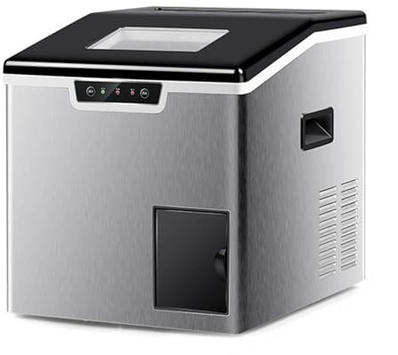 Macchina per il ghiaccio in acciaio inox, 35 kg in 24 ore, produzione di ghiaccio/ghiaccio tritato, 9 cubetti di ghiaccio pronti in 6-8 minuti, macchina per il ghiaccio commerciale per casa