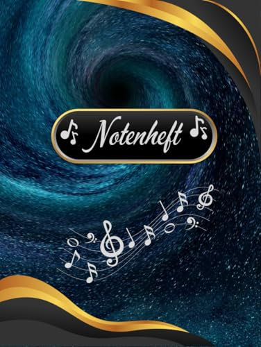 Notenheft Klavier Notenbuch Keyboard Musikunterricht Akkordeon Notenlinienheft Große Lineatur Klavierunterricht Anfänger Piano Orgelbuch DIN A4 ... Notensysteme Musiker Celesta B11B