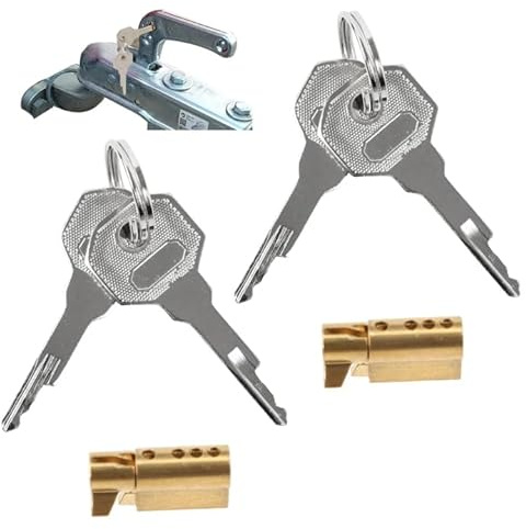 Set di 2 Lucchetti per Rimorchi con 4 Chiavi,Serrature Antifurto per Accoppiamenti in Acciaio da 50 mm,Protezione Robusta e Sicura，rimorchio antirobo，Estremamente resistente con cilindri di precisione