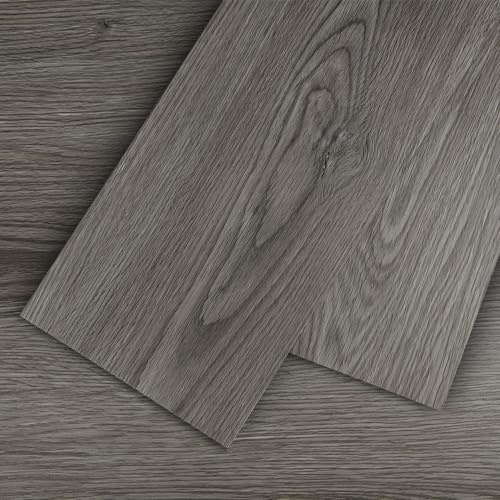 Mysflosy Revêtement de sol en vinyle autocollant en PVC aspect bois imperméable - Couleur chêne gris - 15,24 x 91,44 cm - 36 planches - Couverture 5 m²