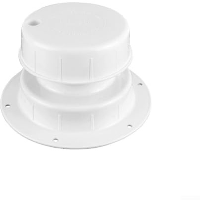 RV Plumbing Vent Cap White Plastic Roof Cover Replacement With 6 Mounting Holes For Trailer Camper Motorhome 1 To 2 3/8 Inch Pipe