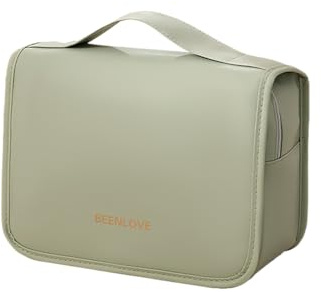 Große Kapazität Reise Hängend Makeup Tasche/Cosmetic Bag mit Haken - PU Leder Reißverschluss Kosmetiktasche/Frauen Mädchen/Kosmetik Organizer/Wasserdicht/Weit Offen/Lagerung Nagellack&Makeup Pinsel