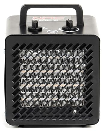 NAC Elektrischer Keramik Heizlüfter 2000 Watt - Heizstrahler mit Thermostat, Heizung Elektrisch - Heizgerät mit 3 Heizstufen, Elektroheizung für Garage, Werkstatt, Baustelle - Bauheizer Bautrockner