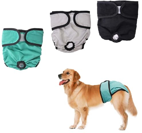 3 Stück GrößeWiederverwendbareHundewindeln Weiblich,Wiederverwendbare Hundewindeln Weiblich,Waschbare hochwertigeHundewindeln,BasicsHundewindeln waschbar,Geeignet für die Östrus der und bei Inkonti
