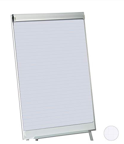 Relaxdays Flipchart Papier, Moderationspapier Rolle, Block à 50 Blatt, 60 g/m², 6-fache Lochung, 57,5 x 81 cm, weiß | 4 Block à 50 Blatt, 60 g/m², 6-fache Lochung, 57,5 x 81 cm