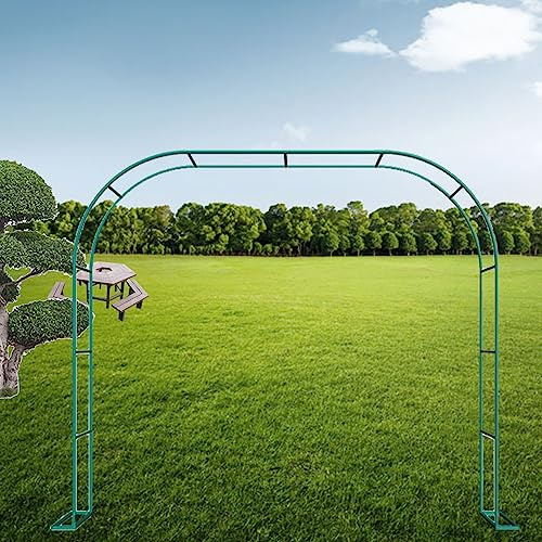 Arche de rose en métal pour jardin en fer forgé blanc - Support autoportant - Treillage floral - Décoration pour plantes grimpantes - Pour espace extérieur