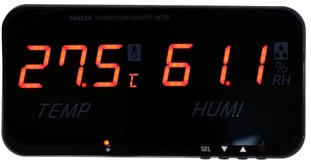 Generic Misuratore di umidità della Temperatura, Igrometro Digitale con Ampio Schermo LED e Funzione di Allarme, per Uso Industriale in Serra Interna