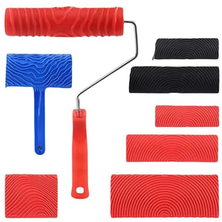 Rullo di vernice strutturato sicuro con manico ergonomico per la decorazione domestica Realistico effetto legno strumento di rivestimento Rullo di vernice texture