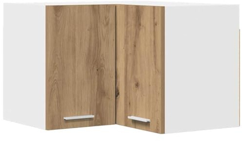 Tomostar Meuble d'angle Haut de Cuisine, Armoire Suspendue Chêne Artisan et Blanc 57x57x40 cm