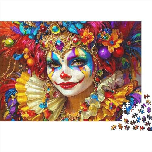 Puzzle 1000 pièces Clown Vibrant avec Plumes – Idée Cadeau Anti-Stress, Papier recyclé, 70x50cm