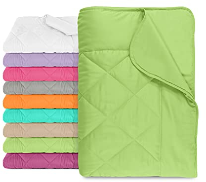 npluseins Sommerdecke - Picknickdecke - Leichtbettdecke - in 2 Größen und in 7 modernen Farben, ca. 135 x 200 cm, Apfel