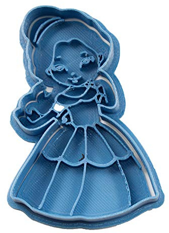 Cuticuter Bella Chibi Princesa Cortador de Galletas, Plástico, Azul, 8x7x1.5 cm