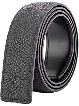 Vatee's Cintura di ricambio in vera pelle delle donne/uomini senza fibbia 32mm Larghezza 125cm Lunga Nero