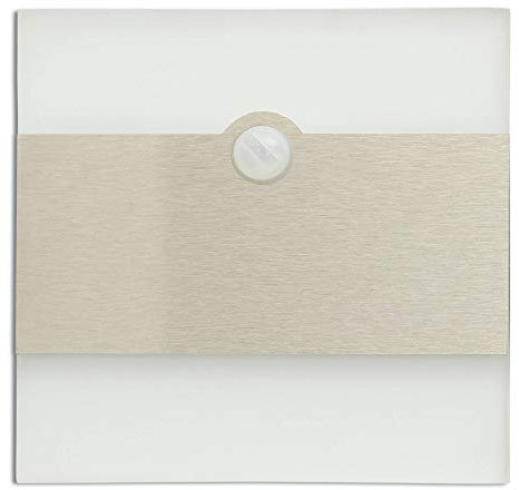 LED Treppenbeleuchtung eckig mit Bewegungsmelder warmweiß aus Edelstahl und Kunststoff 0,8W 12V - ideal als Wand-Beleuchtung Stufen-Licht Treppen-Licht Wandleuchte geeignet
