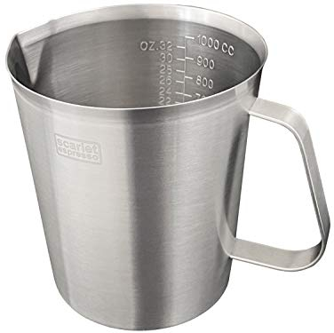 Scarlet espresso | Bricco per latte Graduata - Misurino dosatore brocca per gastro montalatte in acciaio INOX con manico per cucina da forno (2000 ml)