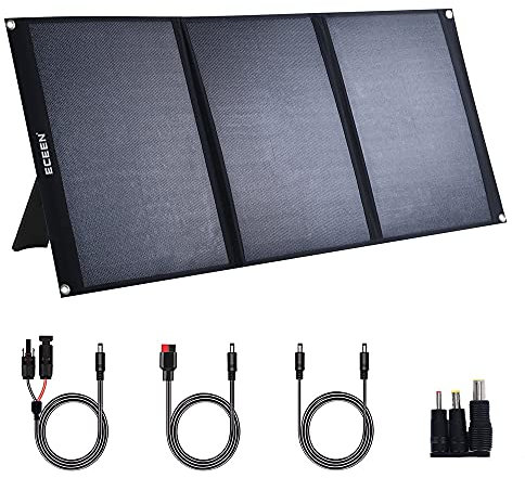 ECEEN 90Watts Solar Panel Charger for Power Station Generator with USB QC3.0 Quick Charge & Type C Ports Survival Gear Emergency Kit