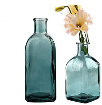 Clear Bud Vases 2 Sets Glass Colorful Small Vases for Flowers, Decorative Glass Bottles, Apothecary Jars, Mini Flower Vases for Wedding Centerpieces, Vintage Vase for Home Decor, Table Décor (green)