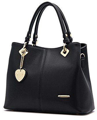 AINUOEY Donna Borse a Mano Borsa a Spalla Elegante Grandi Firmate Marca Tracolla Antifurto PU pelle 73501 1 pz Nero