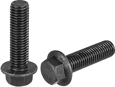 sourcing map M14 x 50 mm Sechskant-Wellenschliff-Flanschschrauben 10,9 Grad Kohlenstoffstahlschrauben, 2 Stück