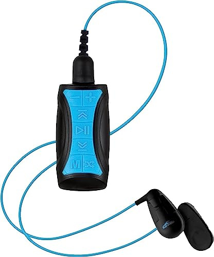 H2O Audio Stream 3 with Short Cord Bone Conduction Headphones – Waterproof MP3 Music Player & Open-Ear Bluetooth Headphones for Swimming – 8GB Memory, IPX8 Rating